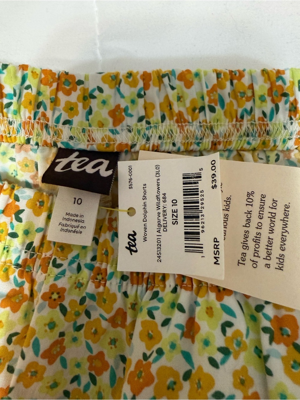 Tea Collection Yellow and Orange Floral Woven Dolphin Shorts